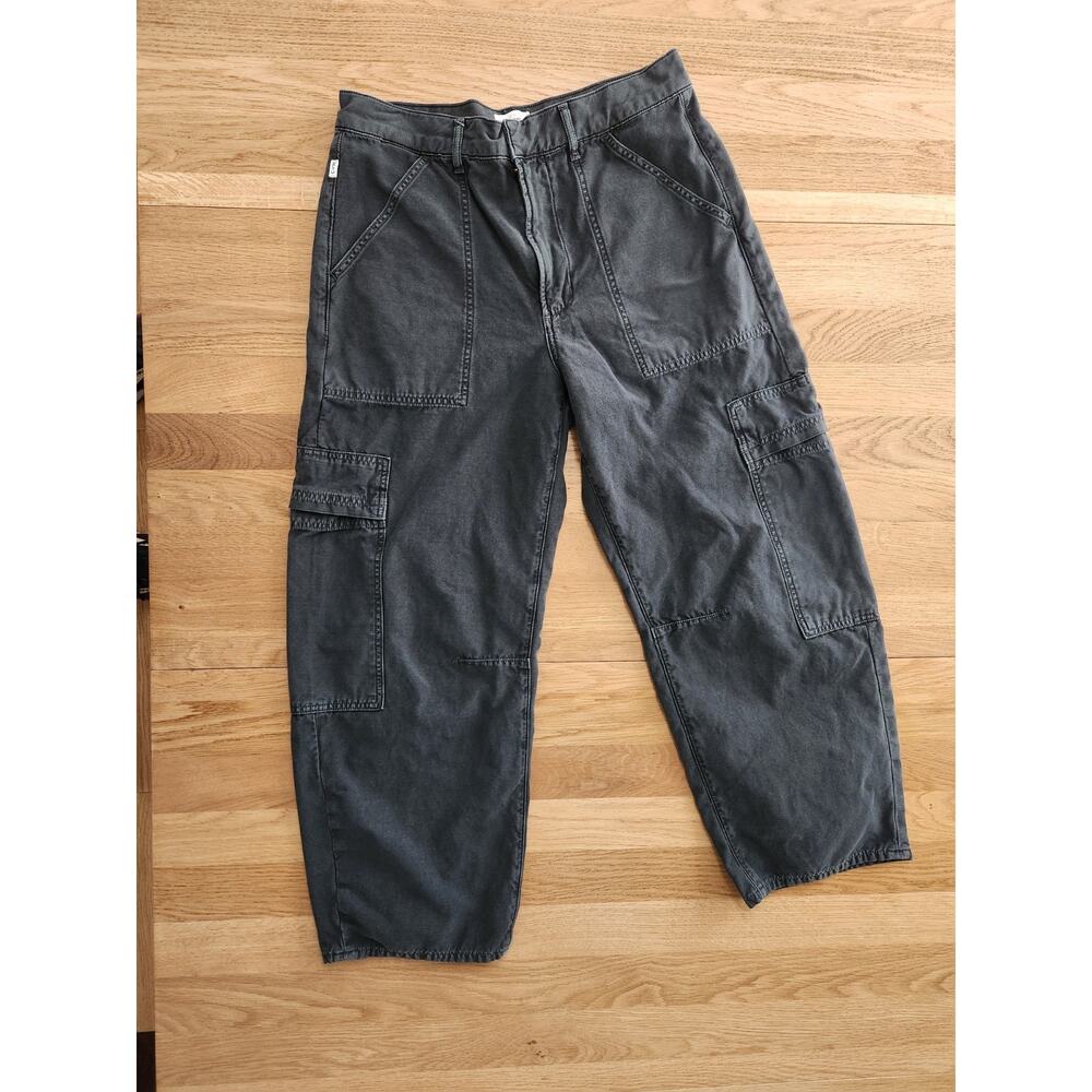 Citizen of HumanityxFree People Charcoal Wide Leg Cargo Pants